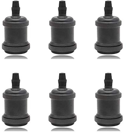 Wuudi 6x Lampenfassung Vintage Edison E27 Fassung Deckenfassung Lampensockel Pendelleuchte Adapter