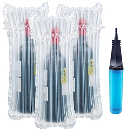 Protezione per bottiglie di vino, sacchetto gonfiabile a bolle d'aria con pompa di gonfiaggio gratuita, borsa protettiva per bottiglie di vino da viaggio... (50)