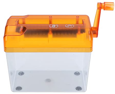 Manueller Aktenvernichter, Tragbarer Papierzerkleinerer Handkurbel Mini Hand Schredder Professioneller Handgemacht Gerade Schneidemaschine Rechnungen Kleine Zettel Briefe Büro Schule Zuhause Orange