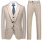 KUDMOL Costume Homme 3 Pièces Mariage Slim Fit Business à Deux Boutons Smokimg Couleur Unie Blazer Veste et Pantalon Gilet(Champagne,L)