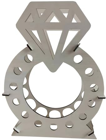 Eleganter funktionaler rautenförmiger Weinflaschenhalter Holz mit kreisförmigem Ausschnitt-Design, Heimdekoration für Liebhaber der Weinsammlung Weinflaschenhalter Gläser (Khaki, One Size)