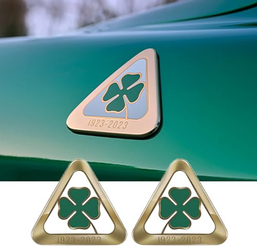 Adesivo 3D Compatibile con Alfa Romeo 100° Anniversario Quadrifoglio Logo, Compatibile con Alfa Romeo Giulia Stelvio Tonale Giulietta 4c 159 147 GT All Series Accessori Esterni