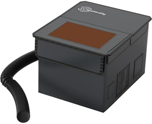 Creatorally Lasergravierer Gehäuse mit LED-Beleuchtung und Belüftung, 700x700x460 mm Feuerfestes Gehäuse mit Kanal, Kompatibel mit Verschiedenen Graviermaschinen