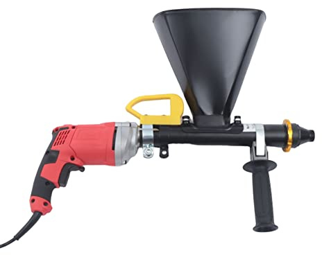 WOLEGM Pistola per fughe elettrica, 700 W, pistola portatile per malta con 2 ugelli rimovibili in acciaio inox per pavimenti, fughe di malta