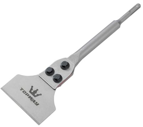 TOPWAY 4 Inch SDS Plus Chisel 300mm x 100mm Spatula Chisel for Removal of Tiles, Floor Adhesive, Carpets, Linoleum, Plywood, Thinset and Wall Surfaces 121116
