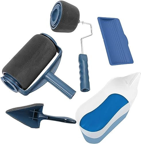 SFQEVHRZ Paint Rollers，Facade Roller， DIY Paint Roller Brush Tools Set Household Use Wall Decorative Handle Flocked Edger Tool Painting Brush with Seam
