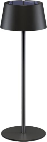 goobay LED Tischleuchte Solar/stufenlos dimmbar mit Touch Steuerung/Kabellose LED Akku Tischlampe für Innen und Außen IP44 / 150lm und 3000K warmweiß, USB-C, Schwarz / 72026