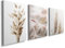Framed Canvas Wall Art White Gold Flowers Wall Paintings Modern Poster Canvas Pictures Home Decor for Bedroom Living Room Office Ready to Hang 30x40cmx3 YH1804