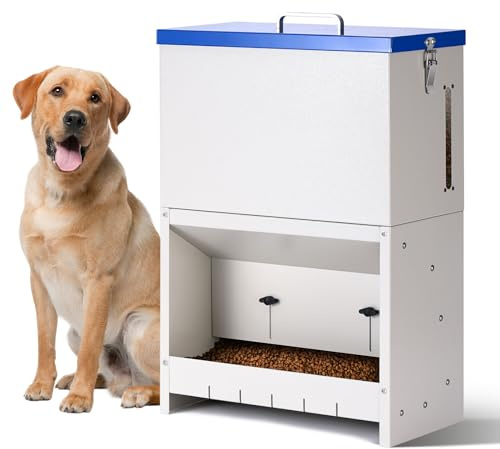 Mangiatoia Automatica Per Cani Di Grossa Taglia Distributore Di Cibo Per Animali Domestici Da 10 Kg Mangiatoia Zincata Mangiatoia A Gravità In Metallo Stazione Di Alimentazione Per Cani (10kg)