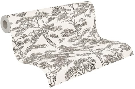 A.S. Création Baum-Fototapete – Grau, Schwarz, Weiß – 1,59 x 2,80 m | Natürliches Baum-Motiv als natürlicher Blickfang – matte Motivtapete, einfach zu verkleben & spurlos abziehbar