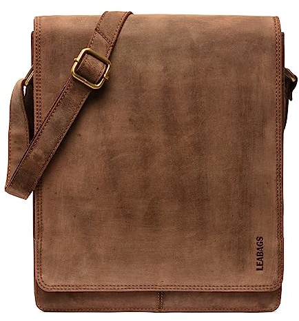 LEABAGS London Umhängetasche Herren Leder – Herrentasche zum Umhängen Echtes Leder 32x26x8 cm Kleine Schultertasche Vintage