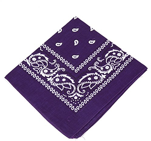Boolavard 1, 6, 9 oder 12 Stück Cowboy Bandanas Bandana mit original Paisley Muster,12er pack,Dunkelviolett
