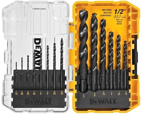 DEWALT DWA1184 Lot de 14 forets à pointe fendue 135 degrés pour plastique, bois et métal