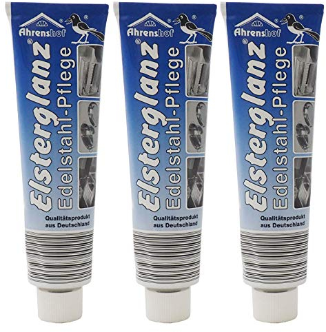 3x 150ml Elsterglanz Orig, Edelstahl-Pflege Edelstahl Politur Edelstahlreiniger