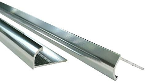 Flooring Direct 10 x Heavy Duty Round Edge Tile Trim 2.5m (12mm, Bright Chrome)