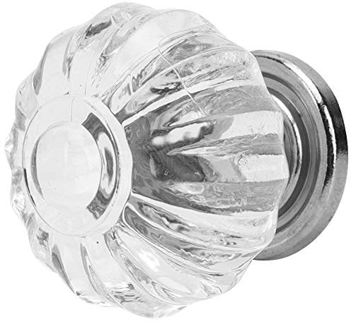 5Pcs Acrylic Cabinet Door Knobs, Clear Glass Crystal Cabinet Knobs Diamond Shape Wardrobe Large Door Knobs Cupboard Drawer Pull Handle(Pumpkin)