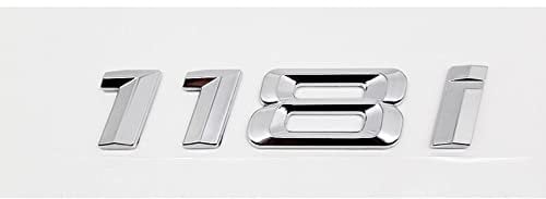 ontto Adesivo Emblema Lettera Numero per BMW Serie 1 118i 120i 125i 128i 130i 135i Emblema Distintivo Adesivo Baule Posteriore Coperchio Numero Lettere Adesivi Decorazione Auto Argento Cromato-118i