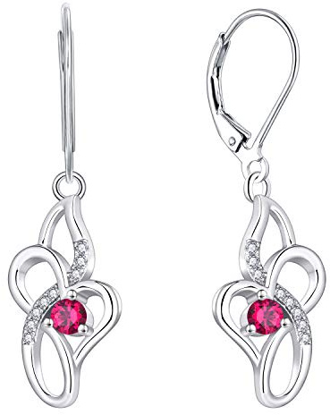 Starnny Keltischer Knoten Creolen Damen Ohrringe Silber 925, Baumeln haengende 3A Zirkonia Geburtsstein für Damen
