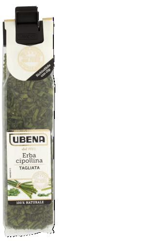 UBENA, Erba Cipollina Tagliata, Ideale per Salse, Insalate, Minestre di Verdura e Pesce, Formato Clip Sachet da 4 gr