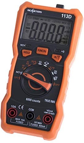 RM113D Richmeters Original Digital Multimeter 6000 Counts True RMS NCV Arbeitslicht Thermozelle Schutzhülle Magnethalterung