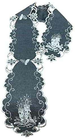 Tischband Tischdecke Tischläufer Side Bord Deckchen Weihnachten Kerzen (grau)