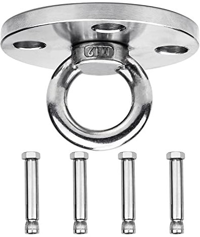 Heavy Duty Swing Hanger Hooks, Stainless Steel Swing Set Accessories 360° Swivel Wall Ceiling Mount Bracket with Screw Bearable 500kg for Yoga Hammock Chair Sandbag, Swing Sets