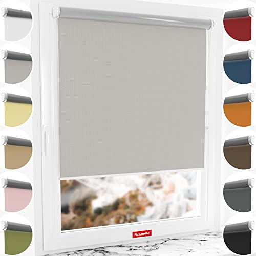 Schuette® Verdunkelungsrollo ohne Bohren/mit Bohren 2in1 ● Thermo Rollo Kollektion: Foggy Morning (Grau) ● 85 x 230 cm (Breite x Höhe) ● Suprafix Klemmrollo = Klemmfix 2.0 ● 60s Montage mit Video