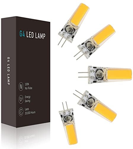 BVCL G4 LED Lampen, 12V-24V AC/DC 450LM Dimmable, 5W LED Birnen Bulbs Birnen ersetzt 50W Halogenlampen, 360 Grad Lichtstrom Winkel, G4 LED Glühlampe Kein Flackern, 5er-Pack (Color : Naturweiß)