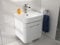 Aqua Bagno | Badmöbel Set Piccolo 2.0, Waschtisch mit Unterschrank, Badezimmerschrank, Keramik, Badschrank | Weiß | 48cm