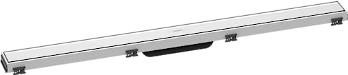 hansgrohe Fertigset Duschrinne RainDrain Match, Abflussrinne 900mm, Bodenablauf Dusche mit höhenverstellbarem Rahmen, Weiß