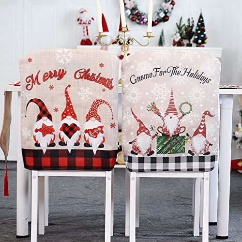 4 Stück Weihnachten Stuhlhussen Weihnachtsdekoration für Küche, Esszimmer Schneiden 48 * 50cm