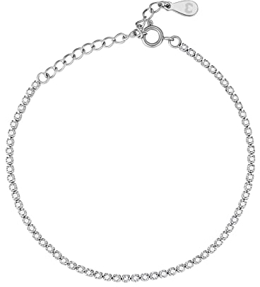 MARLION JEWELS Armband für Damen mit Zirkonen. Vergoldeter / versilbert Chirurgenstahl. Ideal für Valentinstag und Muttertag Geschenk, Geburtstag. Schmuck damen armbänder (weiß, Versilbert)