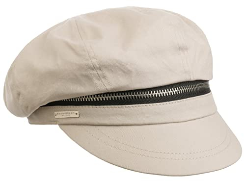 Seeberger Zip Cotton Ballonmütze Schirmmütze Schildmütze Baumwollcap Bakery-Boy-Mütze (One Size - beige)