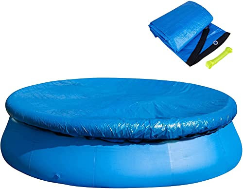GIONAR 6FT Swimming Pool Cover,Round Pool Cover,Inflatable Pool Cover with Drawstrings,Outdoor Garden Dust Solar Pool Cover Protector, Frame Pool Rainproof Cover, Blue