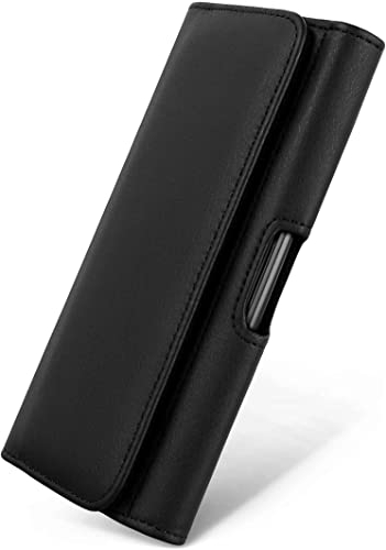 moex Snap Bag für LG K50 Handytasche Gürtel Tasche quer, Handy Gürteltasche mit Clip Halterung, Holster Quertasche PU Leder Etui Damen Herren Magnetverschluss, Schwarz