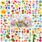 Leesgel Hawaii Aufkleber Kinder, 28 Blätter Hawaii Scrapbook Aufkleber Sticker Kinder für Hawaii Deko, Hawaiian Sommer Strand Luau Tropische Party Zubehör Geschenke Kinder Kindergeburtstag Deko Hawaii