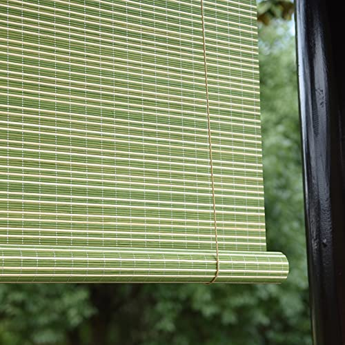 V3VOGUE Grünes Staubdichtes Bambusrollo Fenster-Rollos Bambus Raffrollos, 50-150cm Breit, Anpassbare Sichtschutz Rollos, Für Wohn-/Esszimmer/Schlafzimmer, Bambus Jalousien Für Garten