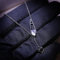 OBCPD 925 Silber Sicherheitsnadel Anhänger Strass Kristall Halskette für Frauen Gliederkette Schmuck Halskette für Frauen