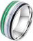HIJONES Edelstahl Aromantic Pride Flagge Ring LGBTQ Rainbow Love 8mm Statement Ehering Größe 57