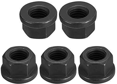 QUARKZMAN 5Stk M14 Flansch Sechskant Sperre Muttern Grad 12.9 Karbonstahl Schwarz Oxidiert Sechskant Flansch Mutter für Maschinen
