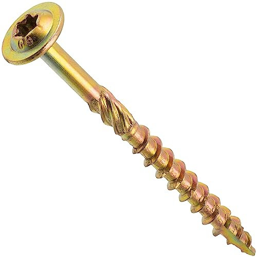 AERZETIX - C67445 - Lot de 50 Vis à bois Ø5x60mm à tête large bombée - à empreinte étoile Т25 - en acier zingué - menuiserie, contreplaqués, agglomérés, mélaminés