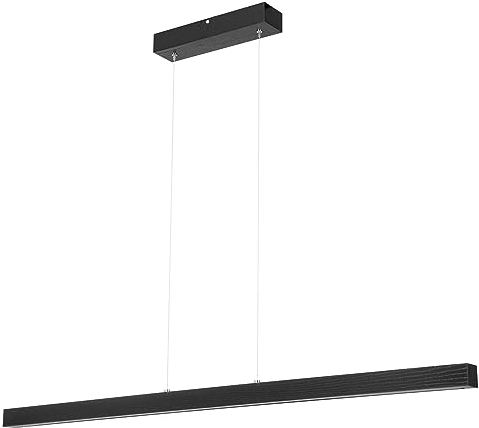 alfalux Lampe LED Hängelampe aus Holz Wohnzimmer Esszimmerlampe Hängeleuchte Pendelleuchte Esstischlampe Küchenlampe Höhenverstellbar LED115KB-3K-SCHWARZ 115 cm Warmweißes Licht Schwarz
