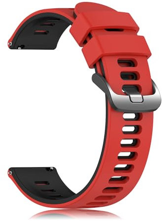 EZMVZKU 22mm Silikon Armband für Samsung Galaxy Watch 3 45mm/Watch 46mm/Amazfit GTR3/3 PRO/GTR4 Ersatzarmband,für Huawei Watch GT runner/GT3 46mm/3/3 pro Sport Uhrenarmband,Rot/Schwarz