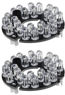 ECSiNG 2x 24 850nm IR LEDs Infrarot Leuchtplatine IR Reichweite bis zu 20-30m für Kamera Überwachungssystem und Nachtbeleuchtung diverser Kameras schwarz