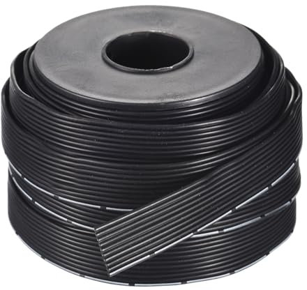 sourcing map 20AWG Silicone Ribbon Cable 10Pin 20 Gauge Flat Cable Flexible Silicone Wire 6m/19.6ft Black Stranded Tinned Copper Wire for Model Plane, Model Car, Electric Appliance