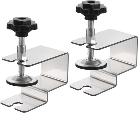 sourcing map Serre-Joints d'Installation de Façade de Tiroir, Serre-Joints Pliés Longs en Acier Inoxydable pour Tables et Bureaux, Lot de 2