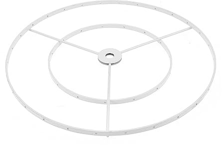 Lampenschirmgestell Weiß 25cm Eisen Doppellagig für Pendelleuchte | Selbstgemacht Ringlampenschirm, Lampenschirm Gestell Gross, Lampenschirm Rahmen Mehrfach mit Ringen