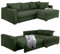 Dauerschlaf-Ecksofa mit Federkernpolsterung 288x186 cm, Bettkasten, Schlaffunktion mit 3 qm Liegefläche, Ottomane links oder rechts montierbar, mit Cord-Bezug in Grün / 15156
