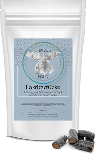 Lakrids Knud | 150g Lakritz Stücke - Füllung mit Salmiakgeschmack, umhüllt von feinem Zucker; Gourmet Lakritzstücke mit angenehmen Kauwiderstand