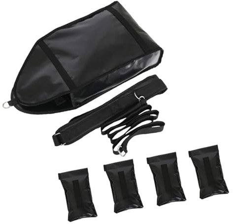 Amagogo Trainer da Slitta con Peso Regolabile con 4 Pesi Sandbag Resistance Sled Trainer per Corsa Sprinter Speed Training, Nero